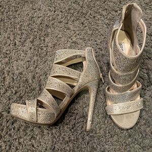 Steve Madden silver crystal effect sandals 8.5